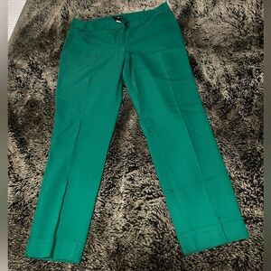 Express Green Straight-Leg Cropped Editor Pants